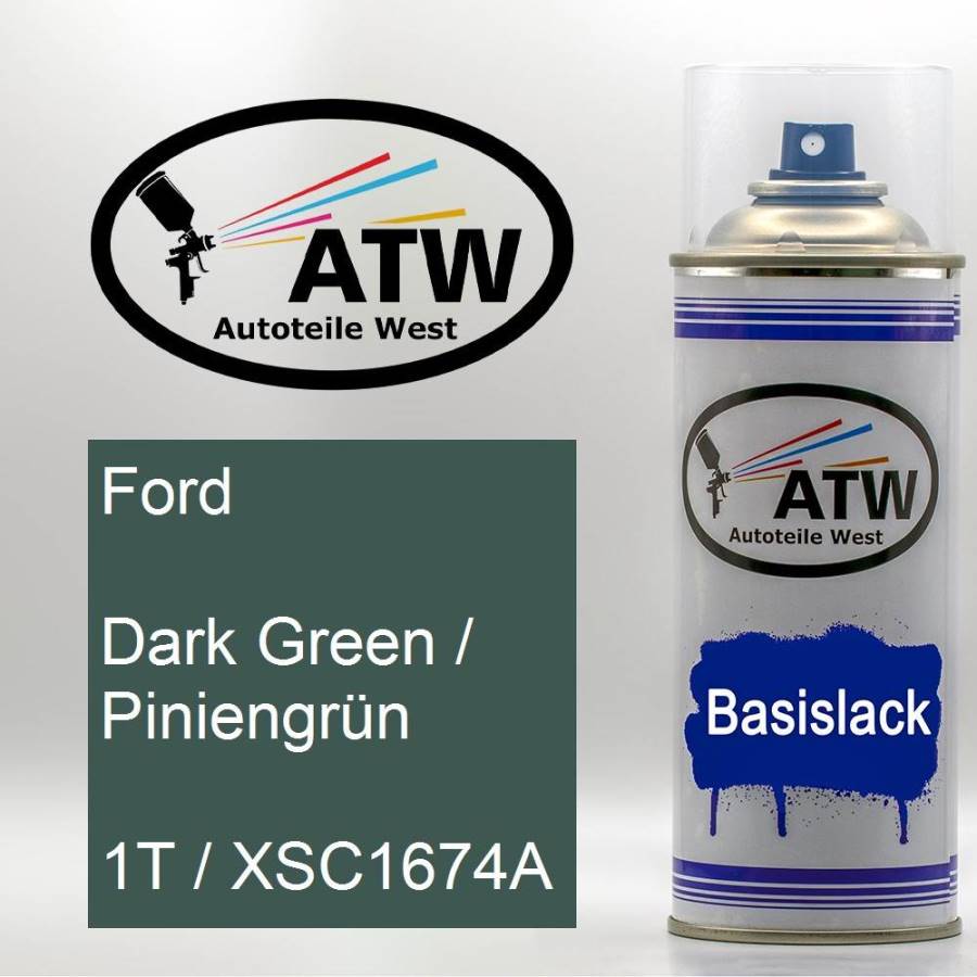 Ford, Dark Green / Piniengrün, 1T / XSC1674A: 400ml Sprühdose, von ATW Autoteile West.